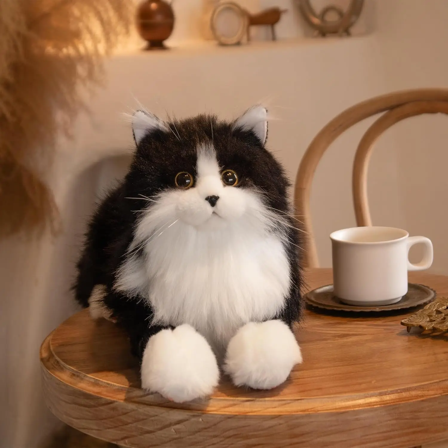 Realistic Handmade Cat Stuffed Animal Plush Toy - Companion for Elderly Adults, Women, Kids and Cat Lovers, Surprise Gifts for Anniversary or Birthday