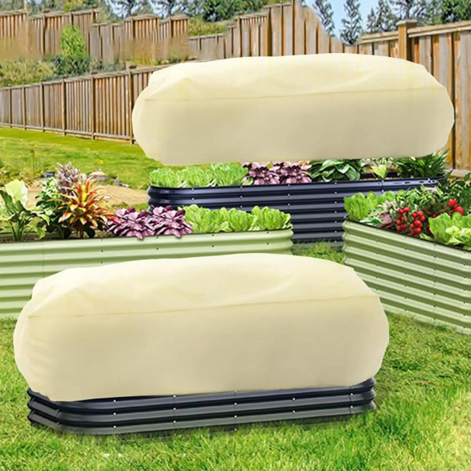 

Garden Covers For Raised Beds 2 Pieces Rectangular Flower Cover With Drawstring Cold Weather Plant Protection For Outdoor Garden