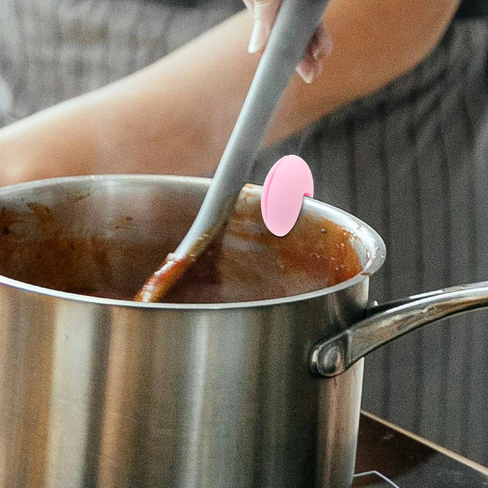 

1pc Silicone Temperature Probe Pot Edge Clip Pink Thermometer Holder Cooking Gadget Syrup Fryer Pit Side Fixing Kitchen Tool