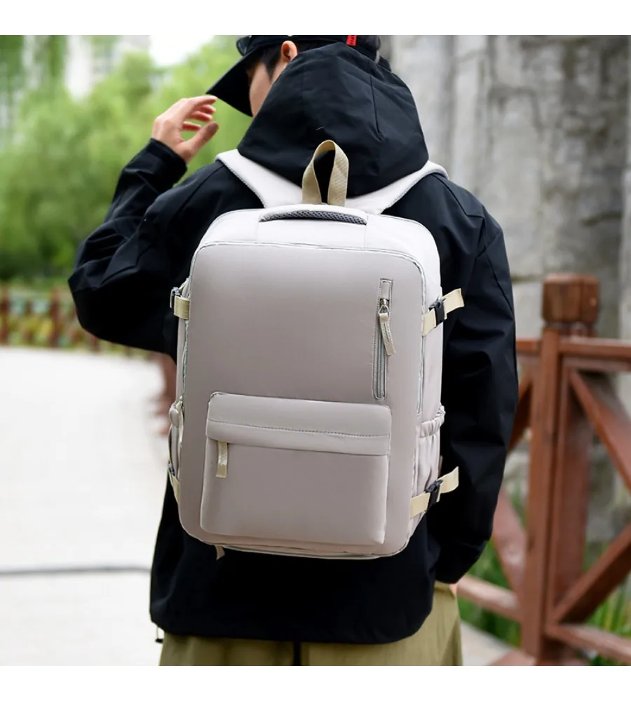 Black Multi Functional Laptop Backpack 15.6 Inch Notebook Bag Oxford Cloth Water Resistant Business Rucksack