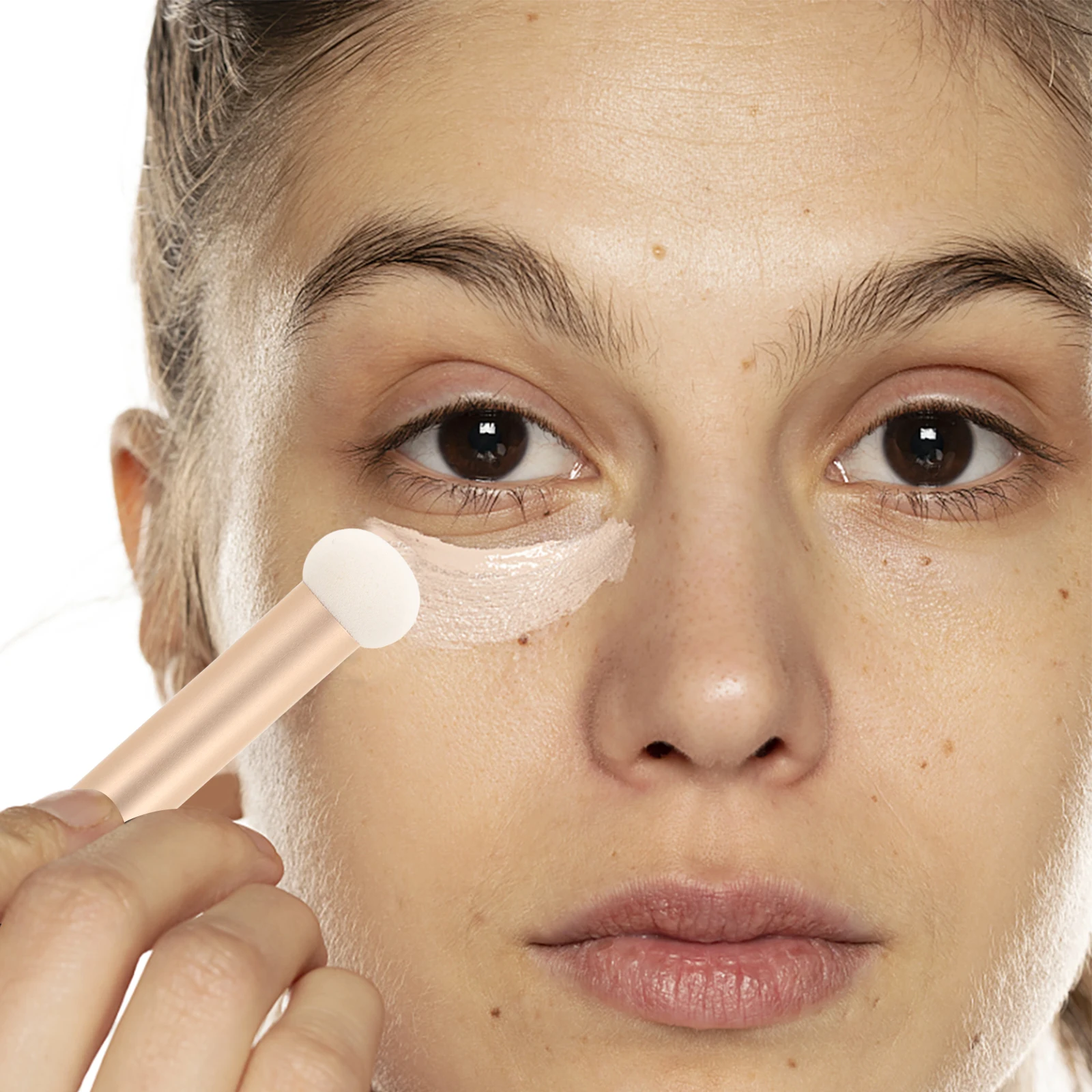 5 個コンシーラーブラシメイクアップブラシセット肌に優しいパウダーファンデーション鼻輪郭ツール高密度ハンドルアプリケーター用