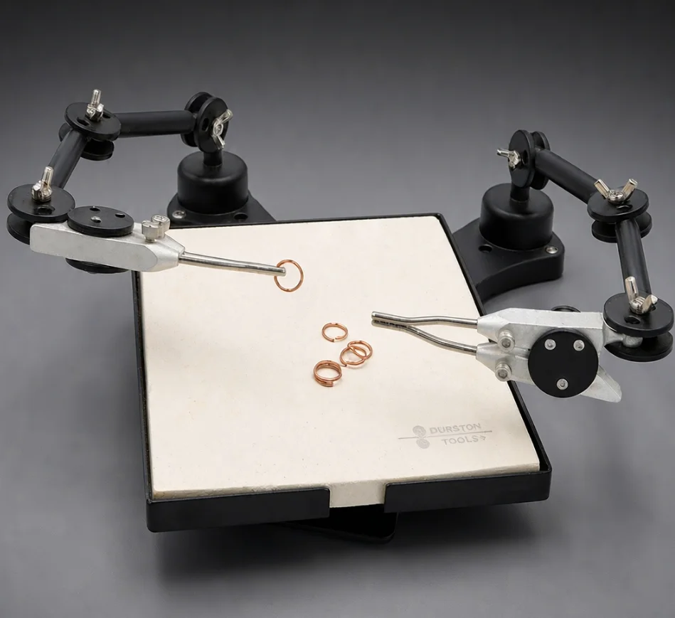 Durston 3rd Hand Rotating Soldering Station, Removable Ceramic Table, 316°C Heat Resistant Jaws for Jewelry Soldering