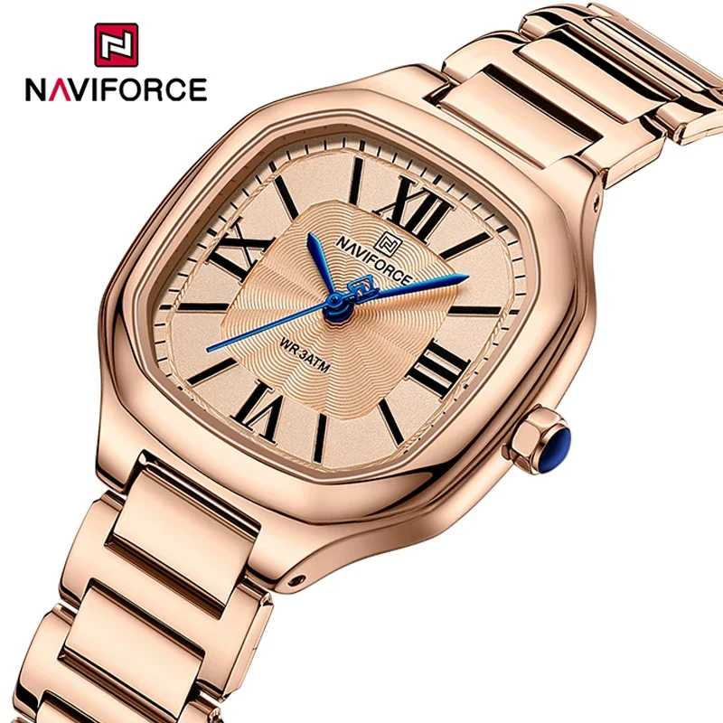 

NAVIFORCE Роскошные повседневные дикие наручные часы Минималистичное платье Женские водонепроницаемые противоударные кварцевые женские часы Женские браслеты