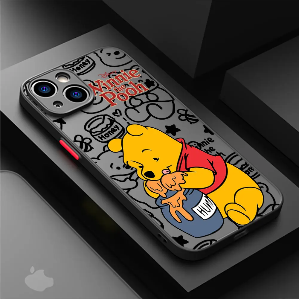 Disney Winnie The Pooh Phone Case for Apple iPhone 15 16 Pro XS Max 13 14 Plus XR SE 7 8 12 11 Pro plus Matte