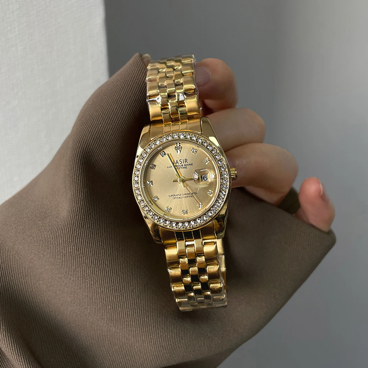 Business Watch Women's Brand Authentic Round Quartz Watch Workplace Light Luxury Women's Autumn/Winter Gift Girlfriend Leisure W