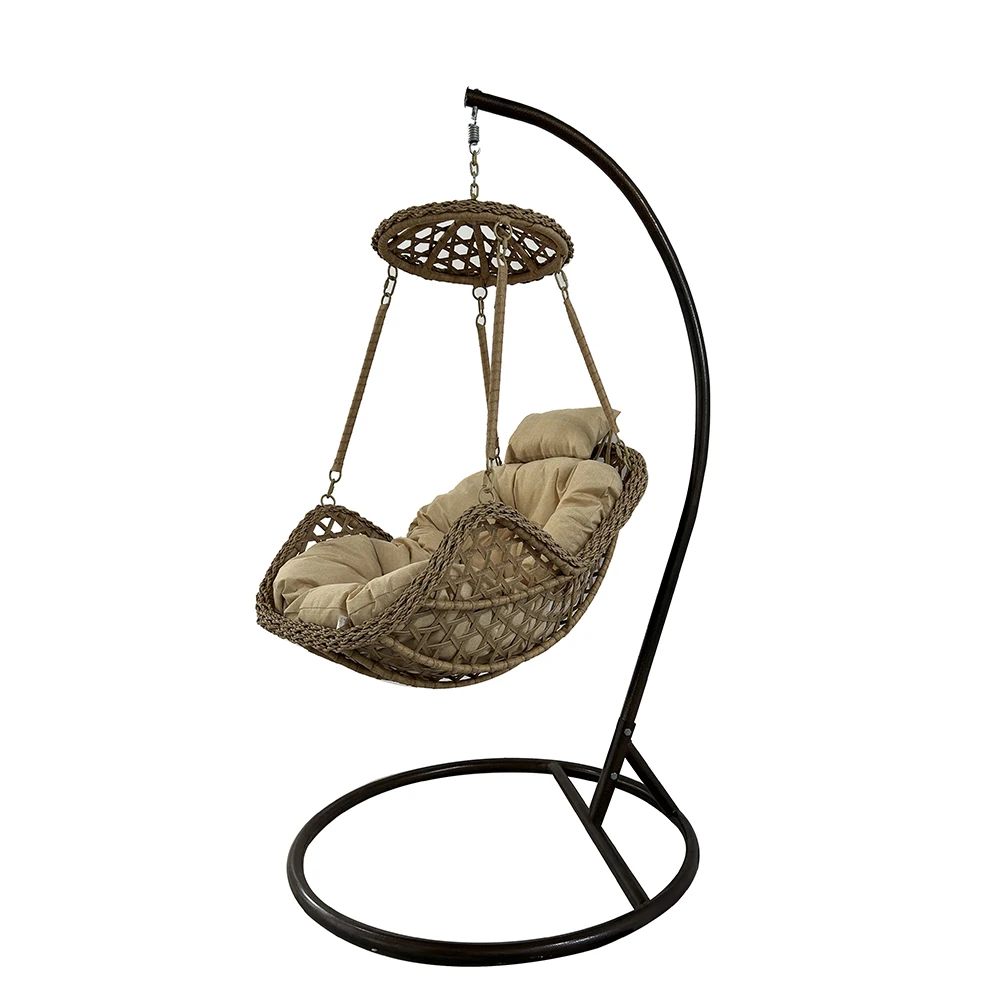 

ABS Outdoor Furniture Patio Swings Hanging Egg Swing Chair With Metal Stand Indoor Wicker Rattan Garden Furniture Hanging Chair