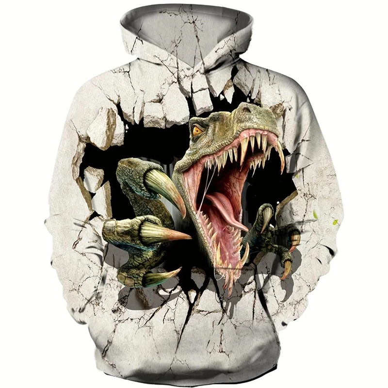 Fashion Dinosaur Graphics Hoodies Trend Autumn Long Sleeve Mens Kids 3D Printed New In Sweatshirts Casual Streetwear Pullovers