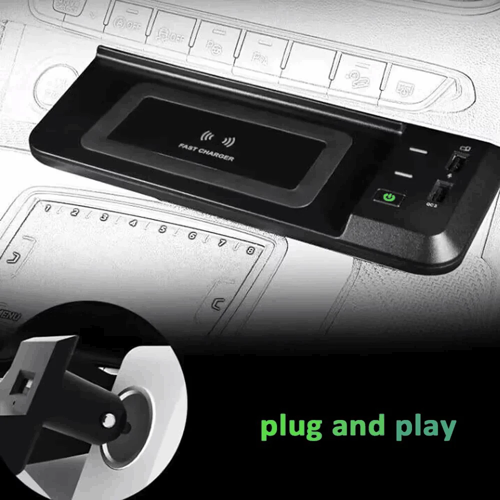 Car Phone Holder Mobile Charge 15w Wireless Charger Fast Charging Pad For Audi Q5 SQ5 2018-2021 Accessories Interior