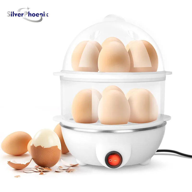 

Hervidor de huevos eléctrico multifuncional para el hogar, de doble capa, minimáquina de desayuno para la cocina.