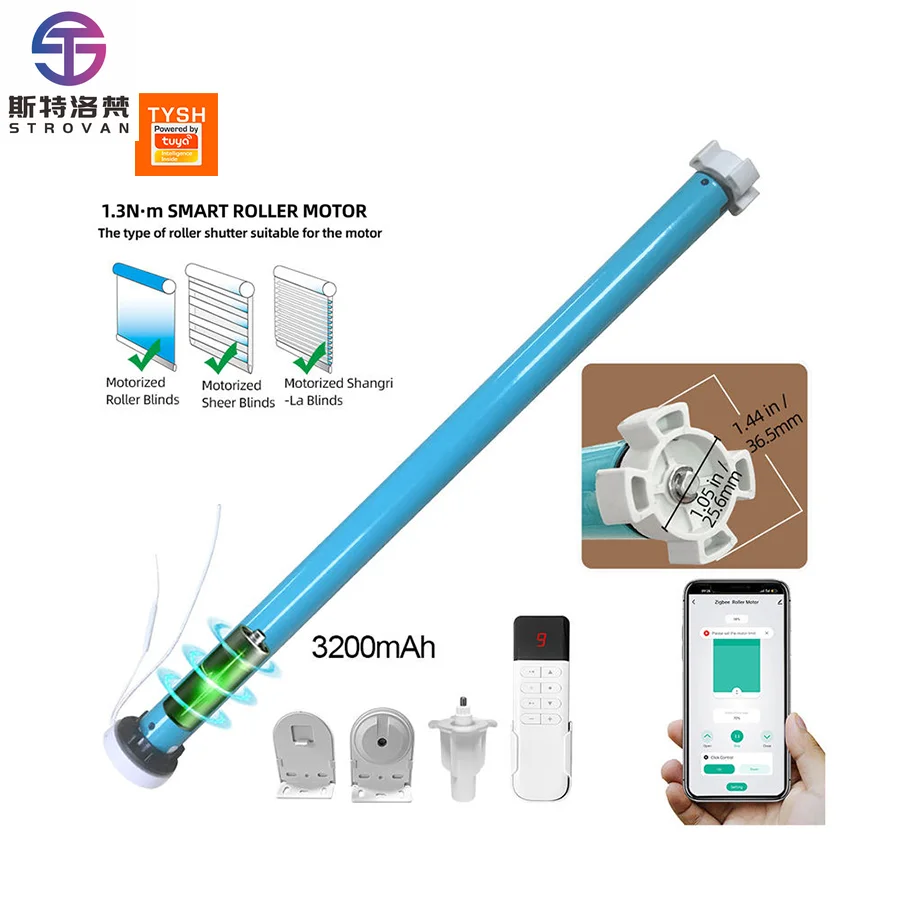 

STLF Tuya Wifi Smart Curtain Driver Alexa Remote Control Automatic Electric Blind Tubular Motor for Roller up Sun Shade