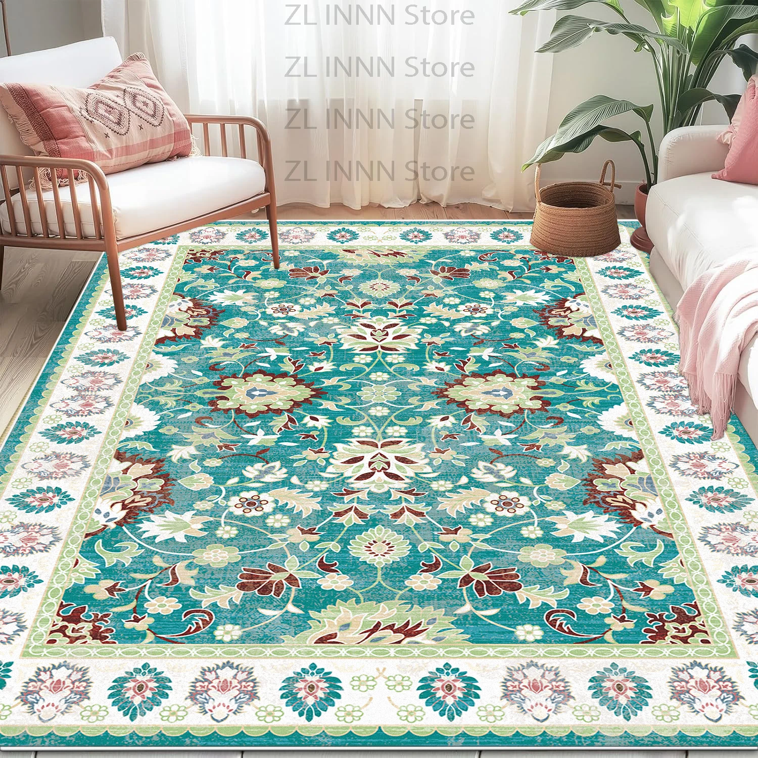 New Persian Style Living Room Carpet Retro Frame Decoration Home Sofa Large Size Rugs Non-slip Washable Bedroom Floor Mat Tapis
