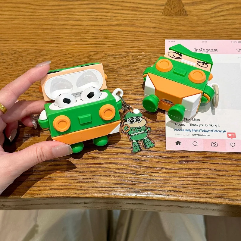 

Cute Crayon Shin-chan 3D solid robot silicone earphone Case Earphone Case for AirPods 1 2 3 Pro 4 Pro2 2nd Wireless Bluetoot Box