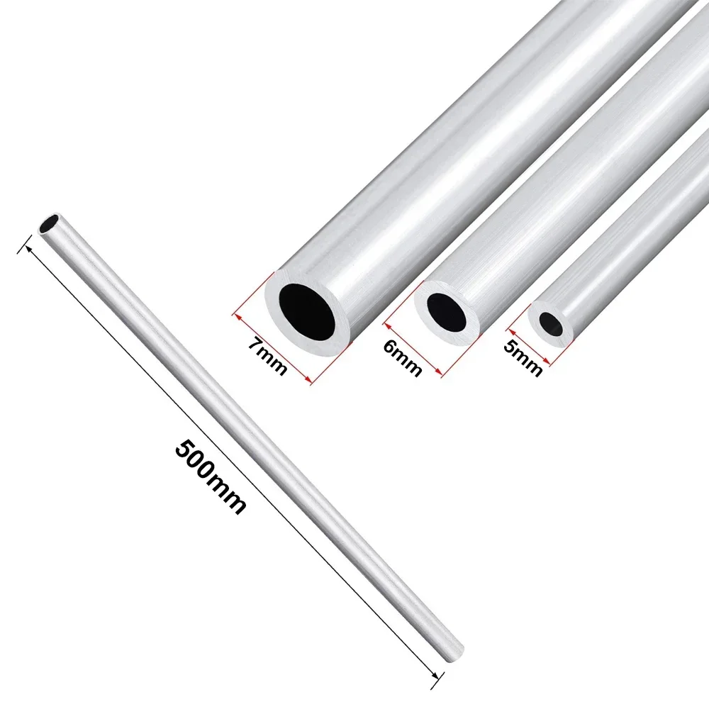 سمك أنبوب الألومنيوم 0.5 ~ 3 مللي متر OD 5-20 مللي متر ID 3 ~ 18 مللي متر مستقيم 200 مللي متر ~ 500 مللي متر طويل مستدير 6063 أنبوب سبائك الألومنيوم