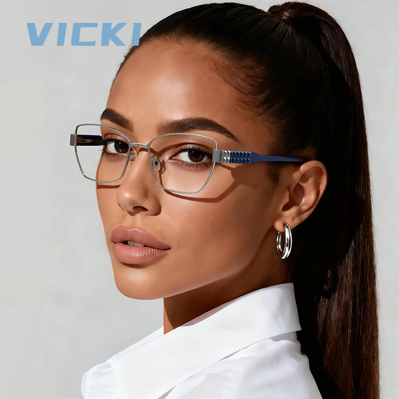 

Модные металлические геометрические очки VICKI New Lady — настраиваемые очки по рецепту — очки с защитой от синего света — мультифокальные PFD3168