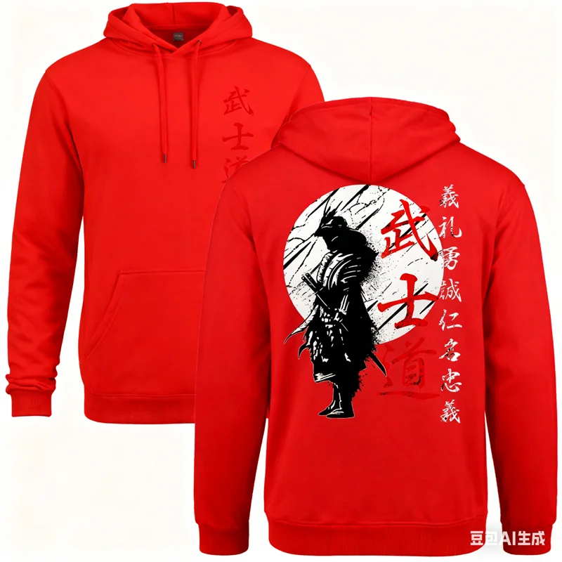 Japan Samurai Geist Mit Kapuze Für Männer 3D Gedruckt Lose Übergroßen Langarm Sweatshirts Freizeit Mode Bequeme Männer Kleidung