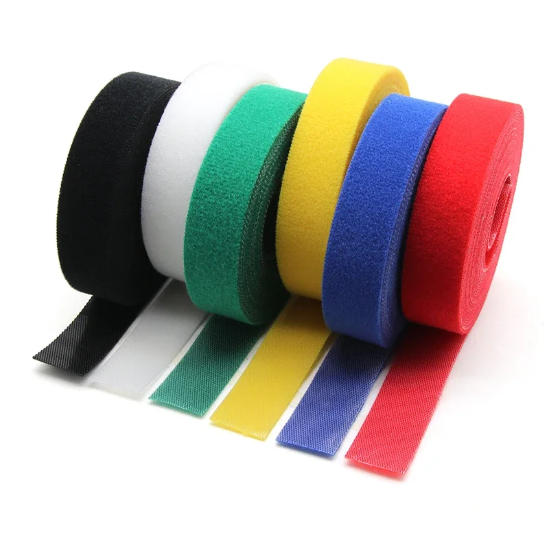 Self Adhesive Tape Reusable Cable Tie Wire Straps Tape DIY Accessories 10/15/20/25mm 5 meters