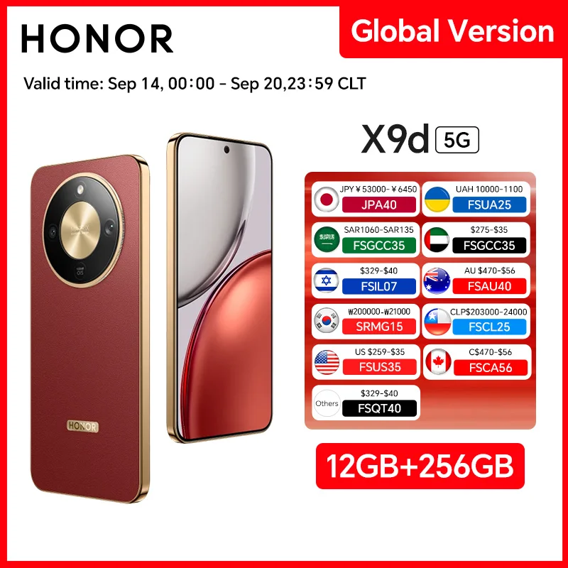 New HONOR X9d Global Version 12GB+256 Smartphone 6.79'' 120Hz Screen 108MP AI Camera 8300 mAh 66W Super Charging NFC