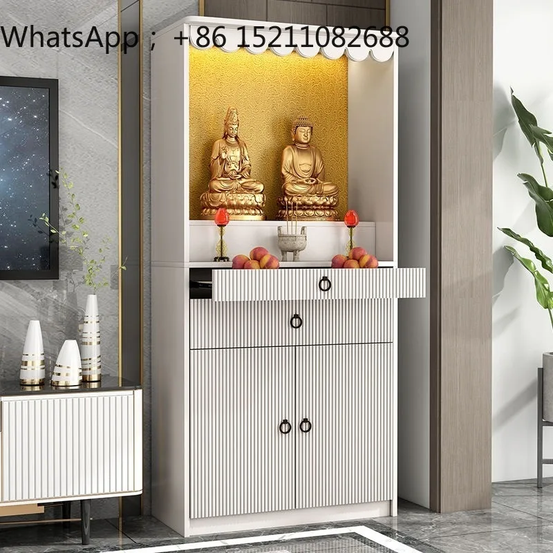 LLY Modern Buddhist Tablet Standing Cabinet Light Luxury Small Divine Tablet Cabinet Supply Table God of Wealth Cabinet