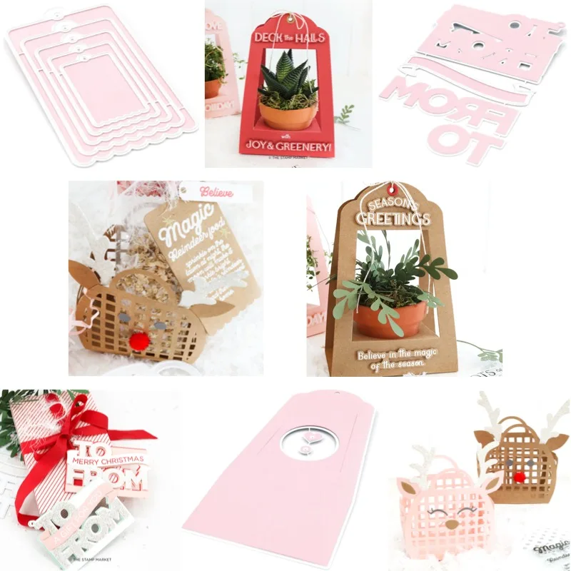 

Carrying a Perforated Vegetable Basket Cutting Dies Scrapbook Diary Decoration Stencil Embossing Template DIY Greeting Card
