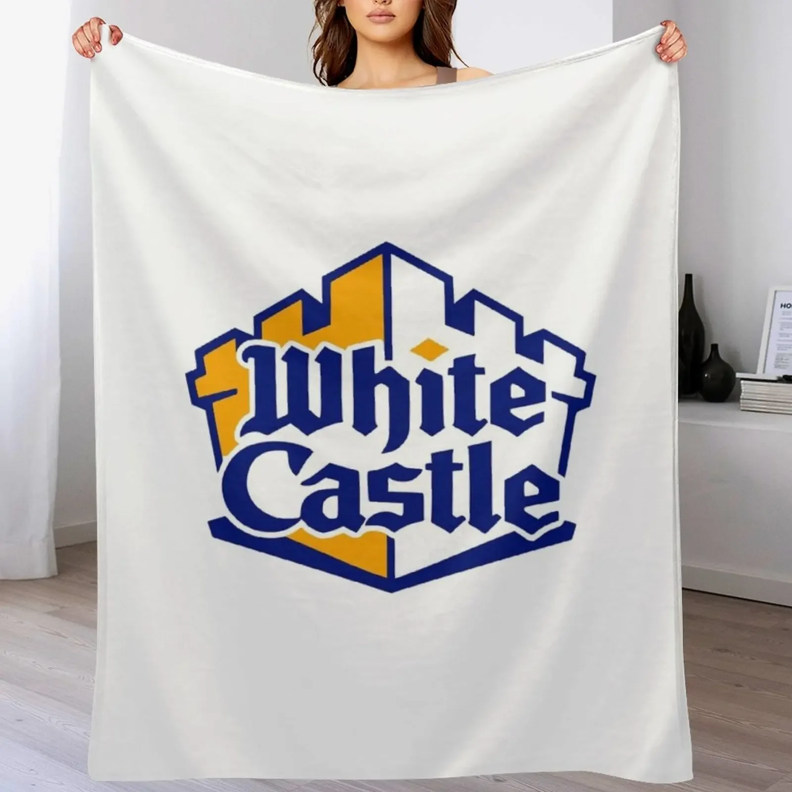 

White Castle Throw Blanket Bed linens Sofa Personalized Gift Luxury Blankets