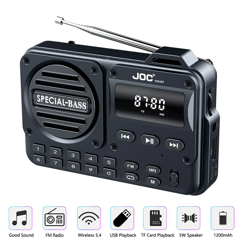 Portable FM Radio Rechargeable Battery USB TF MP3 Music Player Supports Headphone Play Bluetooth Speaker With Receiver FM Radios