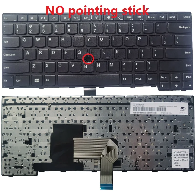 New English Laptop Keyboard For lenovo Thinkpad E470 E470C E475E455 E450 E450C W450 US Keyboard NO backlight