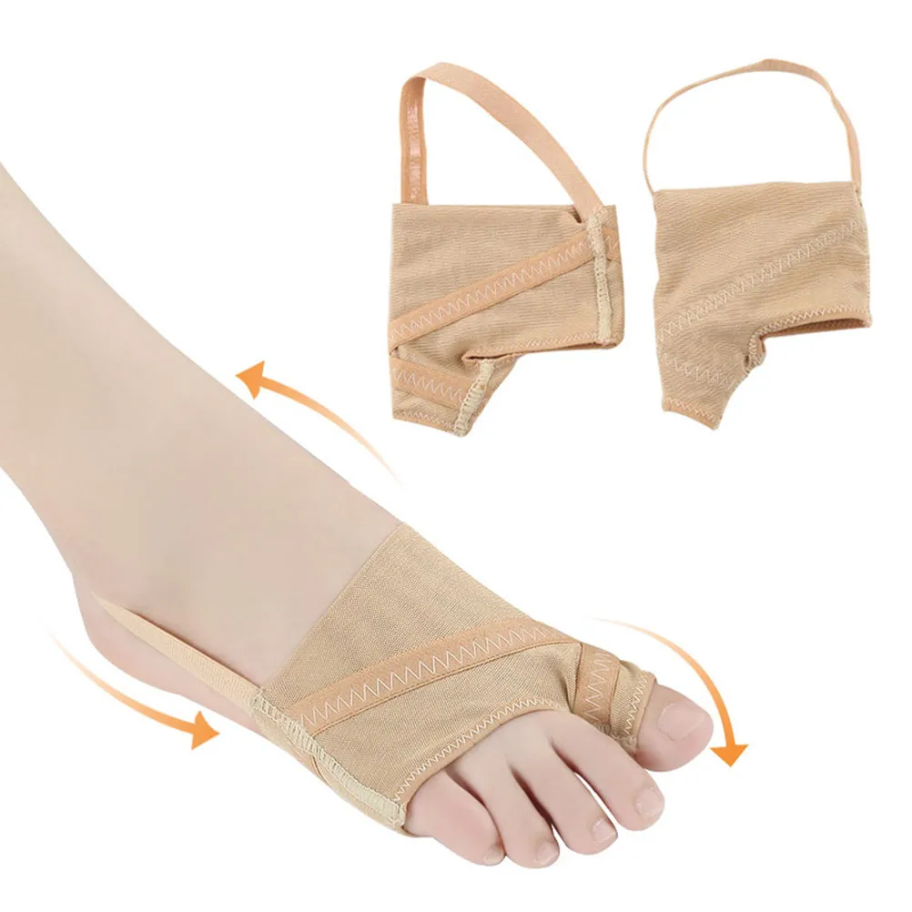 

1 Pair Hallux Valgus Corrector Thumb Bunions Protector Silicone Big Toe Separator Pain Relief Socks Beige Size L