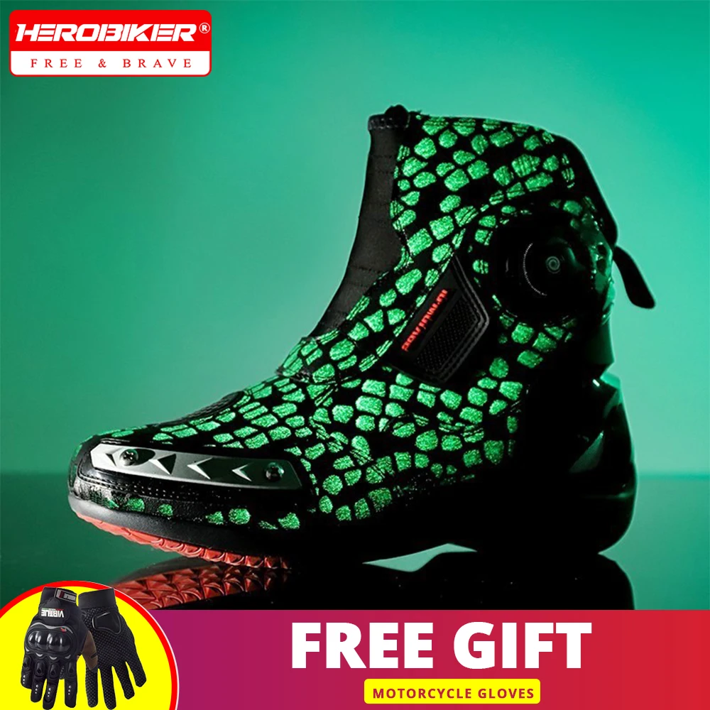 

Men's Luminous Motorcycle Off-road Boots Breathable Women's Motorcycle Travel And Commuting Shoes Anti-collision Protection