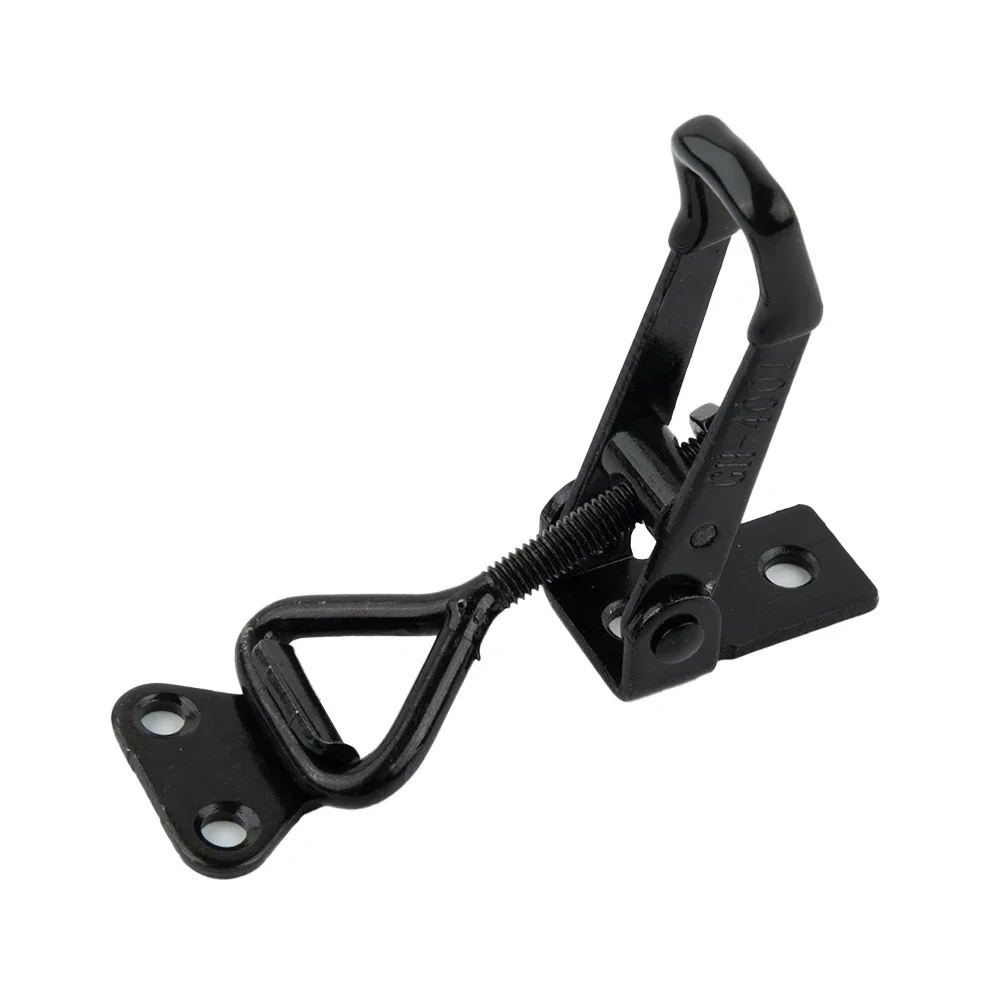 90x27mm Lockers Toggle Clamp Steel Hasp 220lbs Adjustable Black Plated GH-4001 High Carbon Steel Quick Fixture