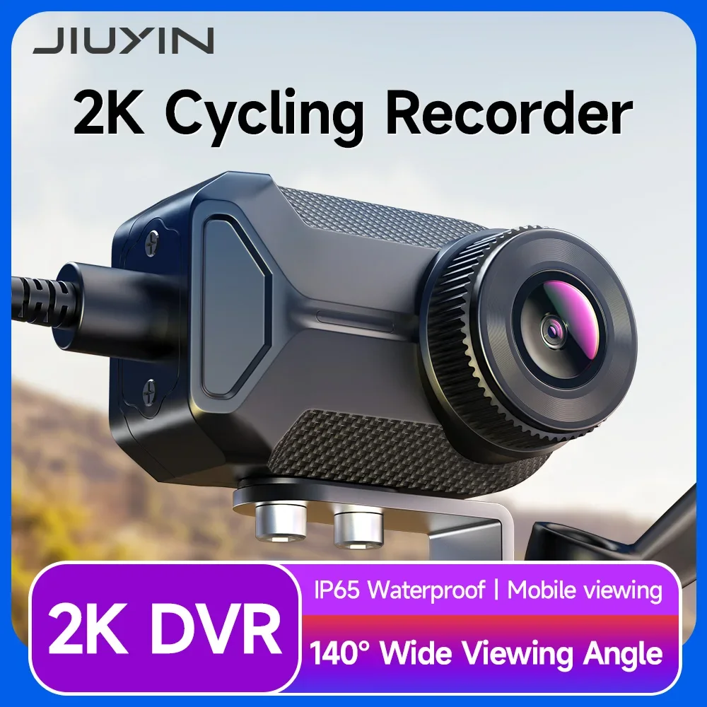 JIUYIN Motorcycle Dual 2K DVR Waterproof IP67 Action Camera Recorder Motorcycle Dash Cam WiFi Smart USB Port Connect