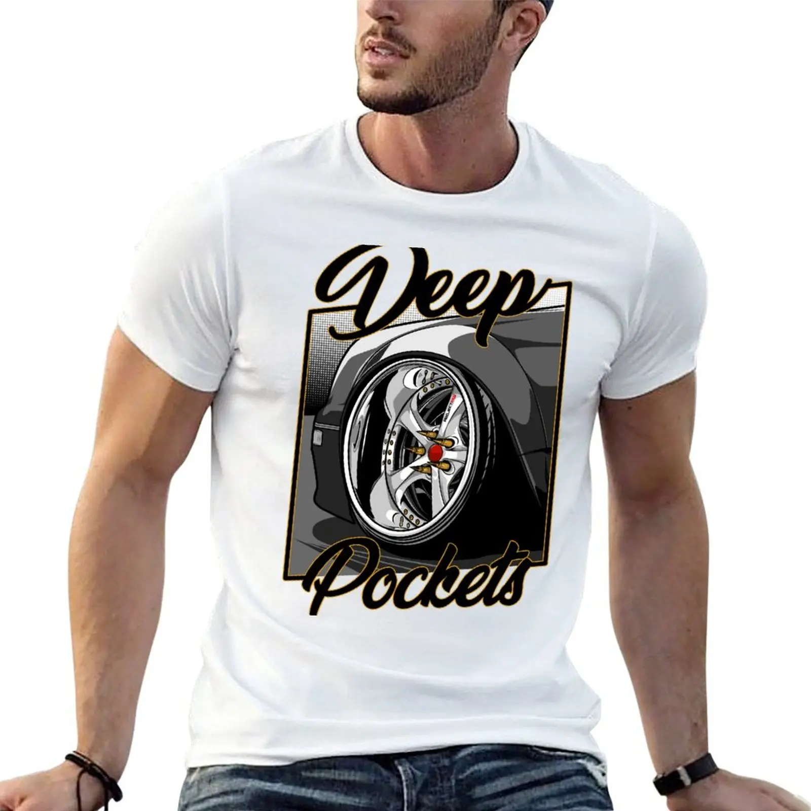 

T-Shirt V.I.P casual t for shirts man Pockets Deep man MUSCLE printed JDM EURO t for men shirts