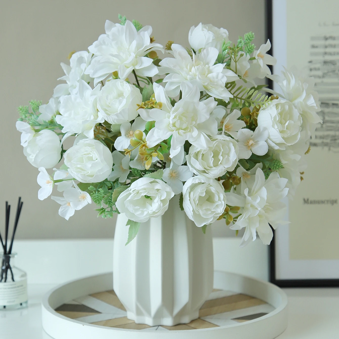 Künstliche Blumen, Seiden-Dahlie, Pfingstrose, hochwertige Hochzeits- und Brautsträuße für Feiertage, Heimvasen, Tischdekoration, DIY-Geschenk, Scrapbook-Dekorationen