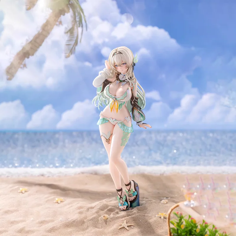 

25cm Swimsuit Version Blonde Hair Girl Figure Green White Outfit Painted Statue Collectible Desktop Decor Gift For Anime Fans