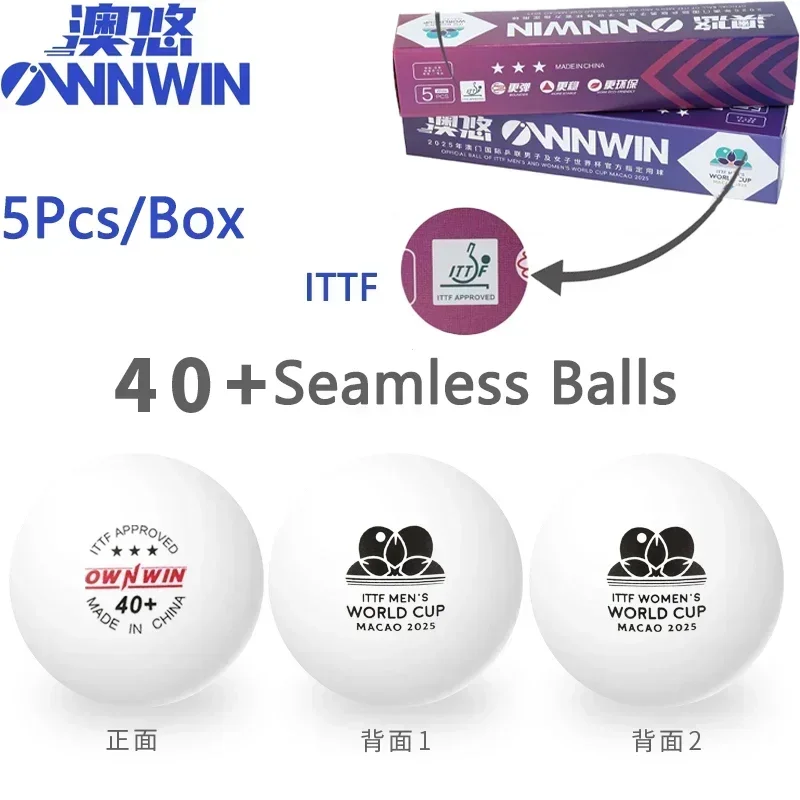 

---Table Tennis Balls 40+ ABS New Material 2025 Macao ITTF Competition For Men & Women Designated Ball Seamless Ping Pong Balls