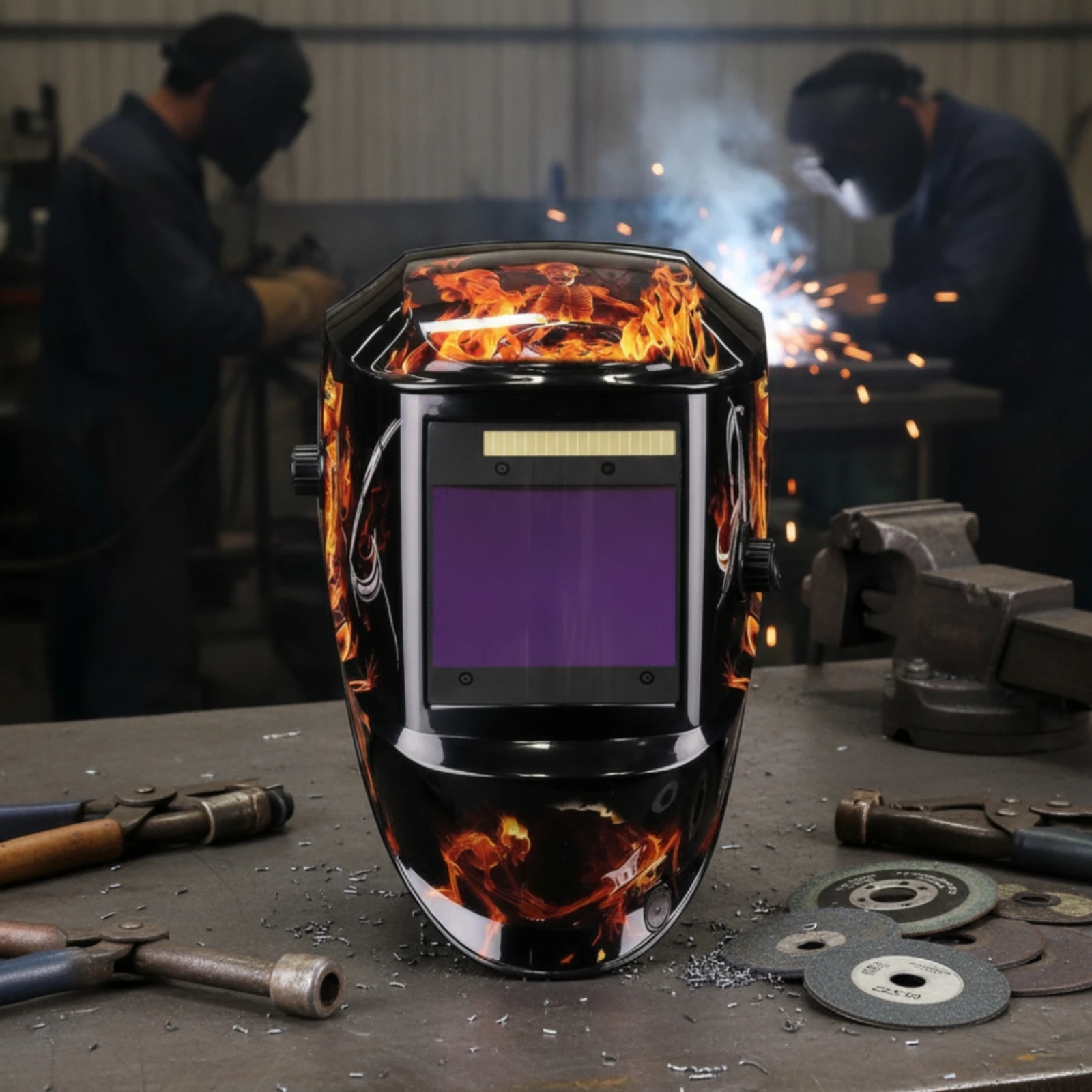 Auto-Darkening Metal-Joining Helmet Lightweight Auto Darkening Metal-Joining Helmet Full Face Mask Ergonomic Large Viewing