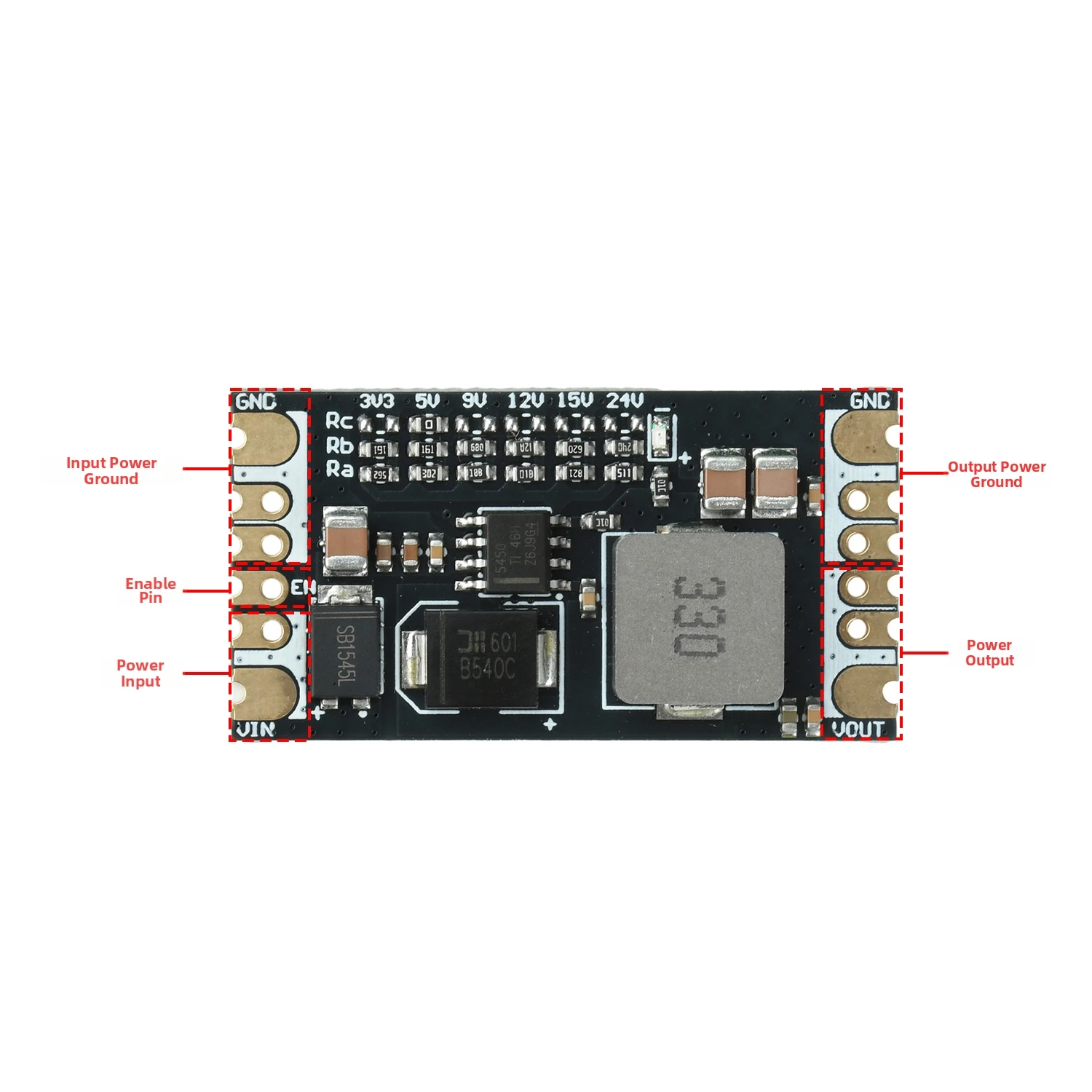 TPS5450 Converter Module Input DC 5.5V-36V Output 5V 12V 24V 5A High Efficiency Low Noise for Industrial Automation