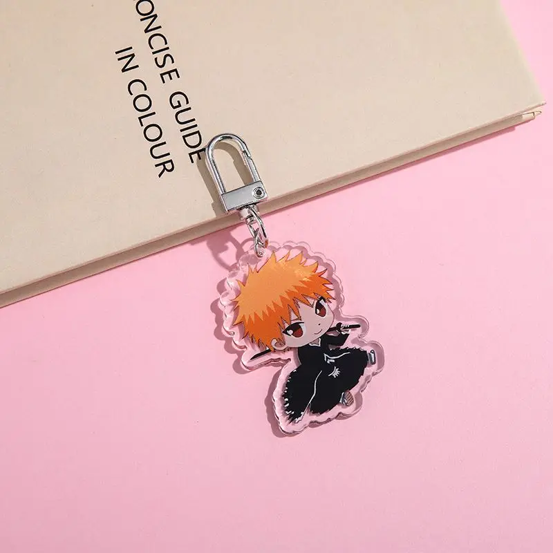 Anime BLEACH Acrylic keychain accessaries Cartoon funny Bag Pendant Gift cute bag charm Keyring Friends Fans Gifts