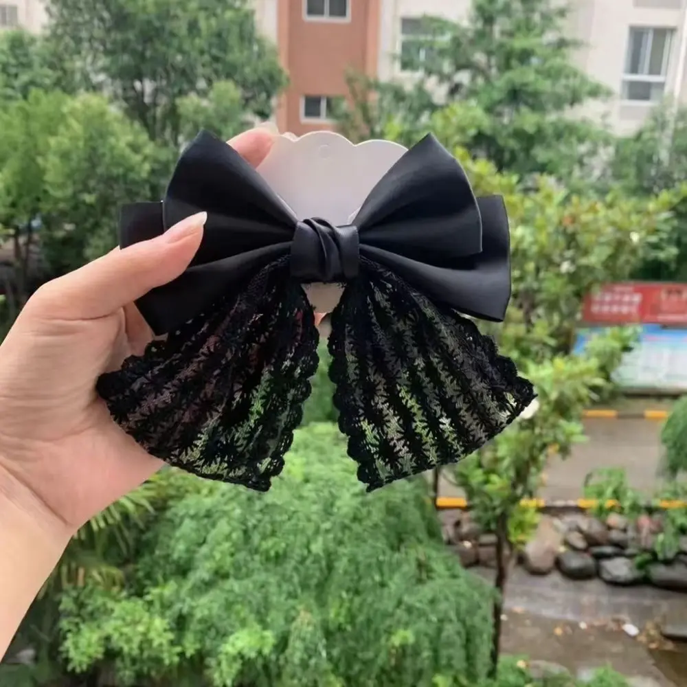 Vintage Chiffon Hair Clip Trendy Ribbon Spring Barrette Elegant Hairpin For Women Daily And Party Hair Decoration Tool