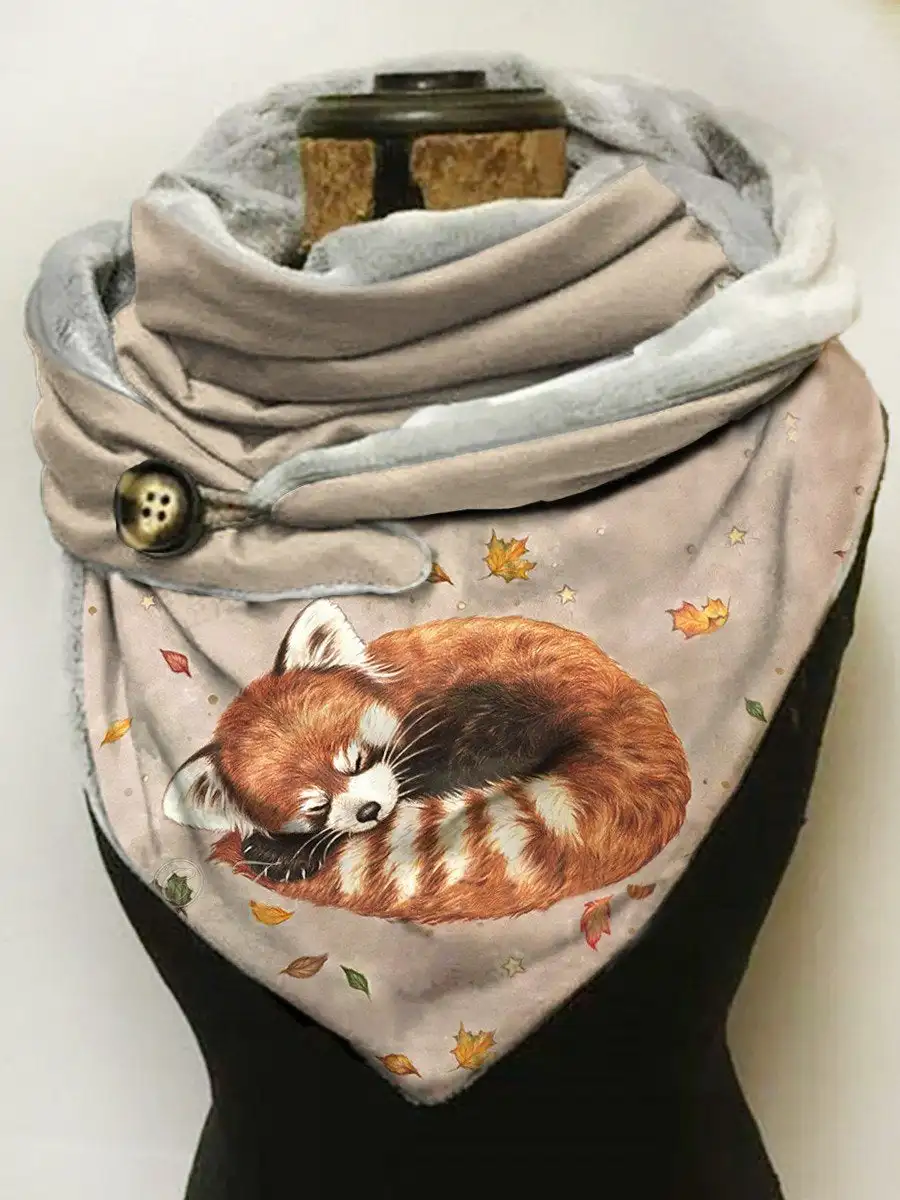 Cute Squirrel 3D Printed Scarf And Shawl Warm for Women