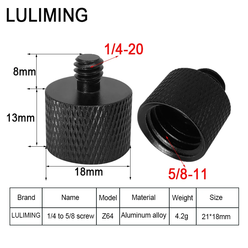 5/8-11 to 1/4 3/8 Inch Conversion Screw Laser Level Tripod Adapter Camera Tripod Ballhead Photography Equipment Accessories