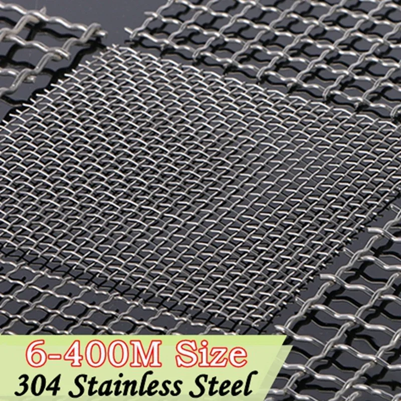 20''x40'' 6-400 Mesh Woven Wire Mesh 304 Stainless Steel Filtration Woven Wire Screen Mesh Screening Sheet Fix Net Tools