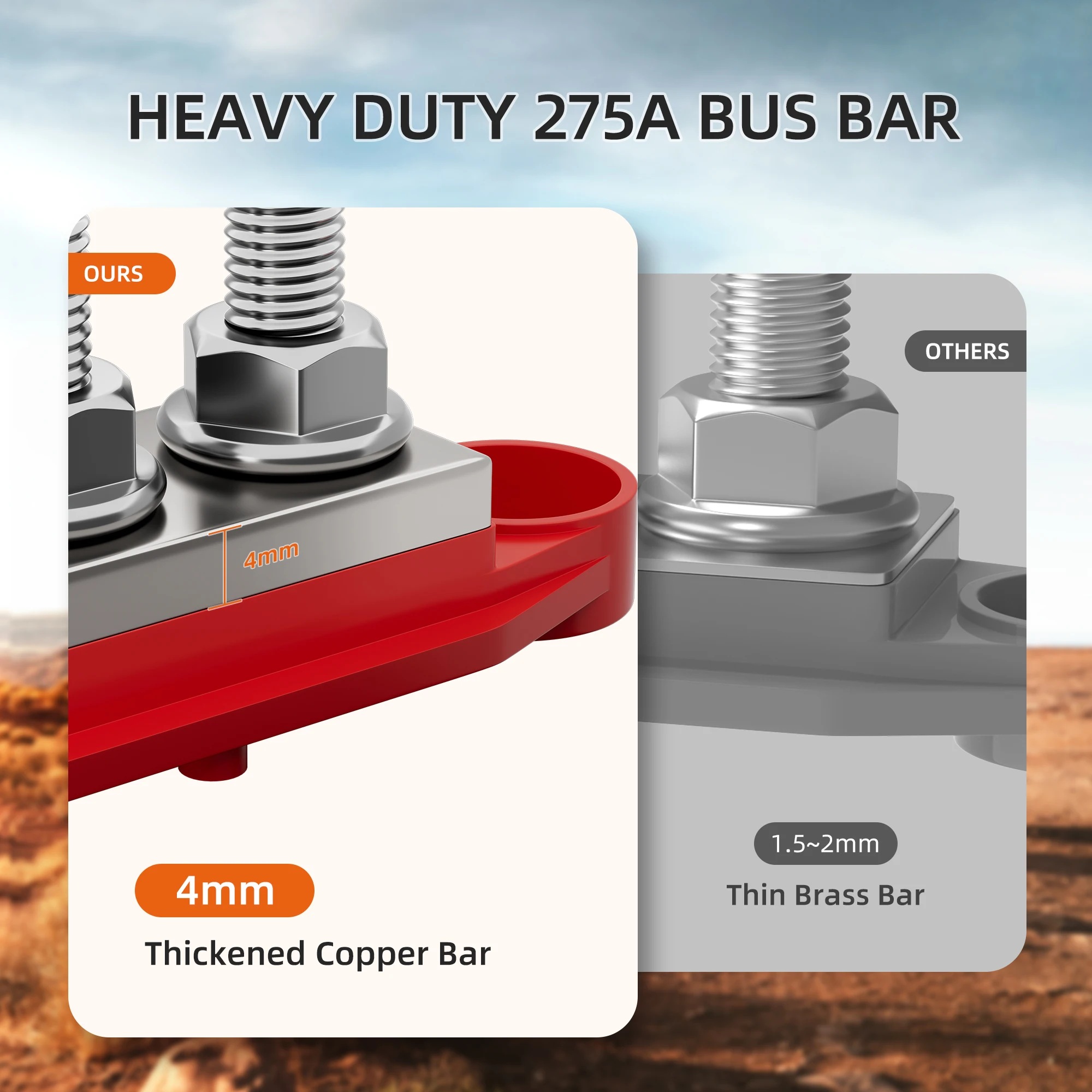 275A Power Distribution Block 12V Bus Bar 5 x 3/8\