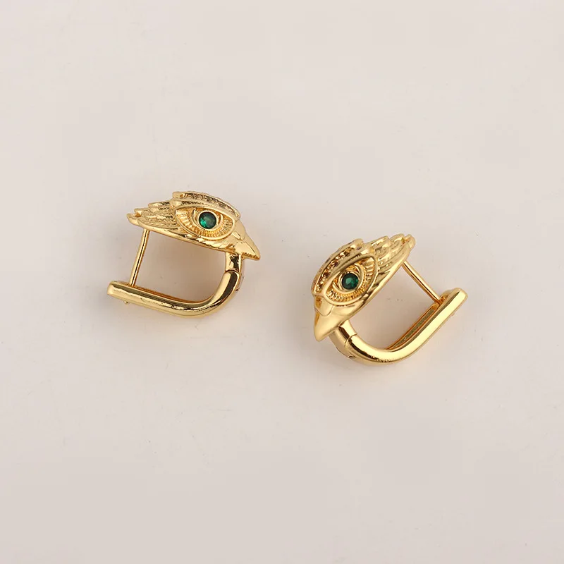 Luxurious Designer Eagle Head Zircon Earrings Kurt G Light Luxury Fashion 18K PVD Gold Plated Colored Earrings for Women Gift