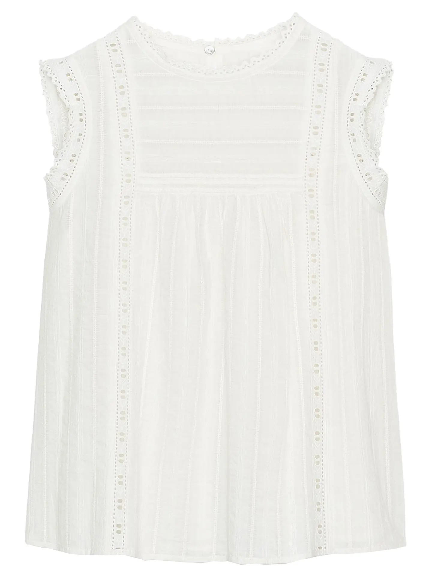 로맨틱 스타일 라운드 넥 민소매 조끼 탑 여성 여름 신상품 통기성 좋은 루즈핏 셔츠 단색 캐주얼웨어