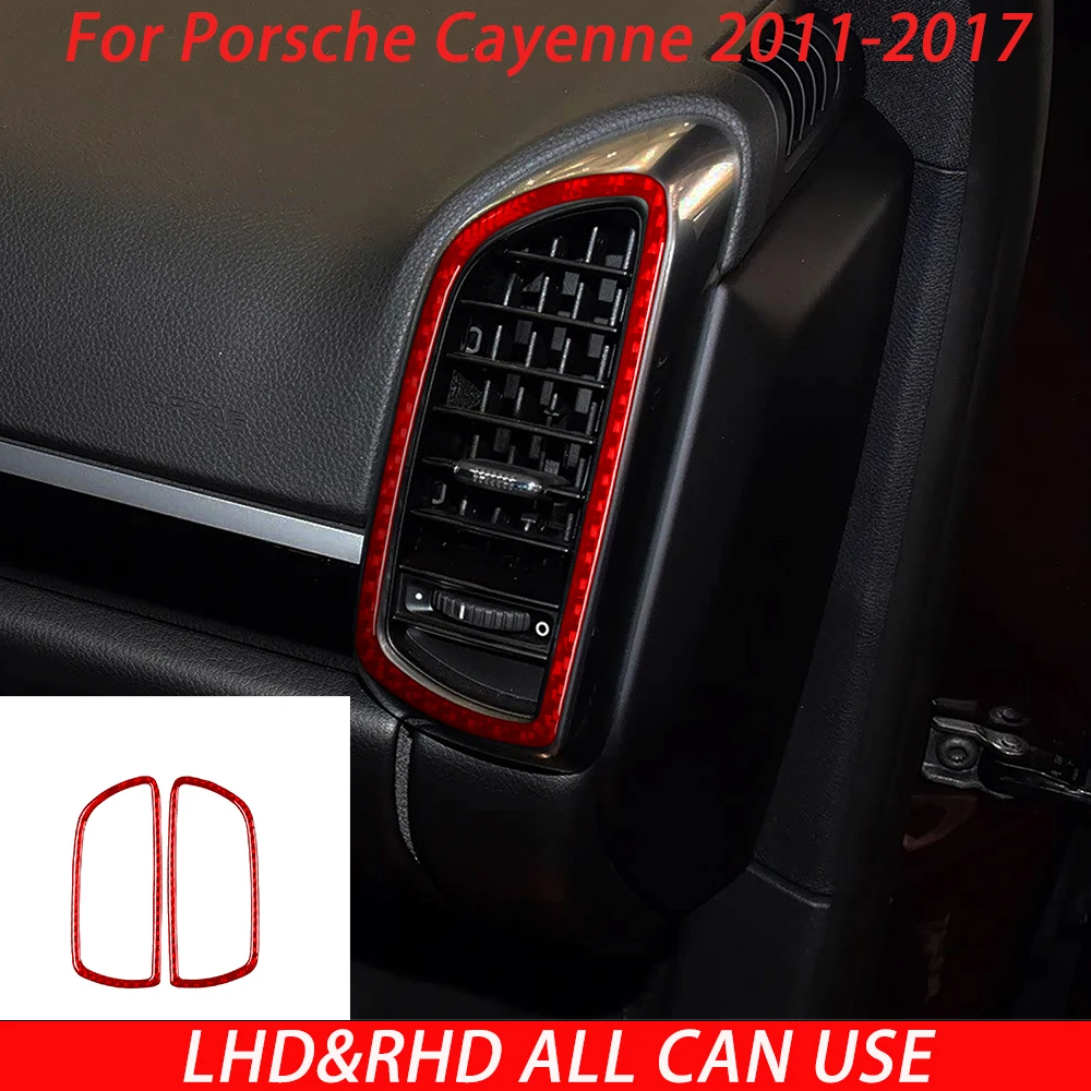 Carbon Fiber Sticker For Porsche Cayenne 958 2011 2012 2013 2014 2015 2016 2017 Side Air Vents Trim Decal Gift for Car Lover