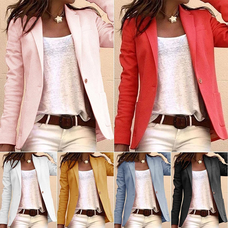 

Autumn Spring Daily Long Blazer Women Suit Outwear Slim Fit Coats Office Lady Elegant Blazer Work Jacket Fashion Casual Coat