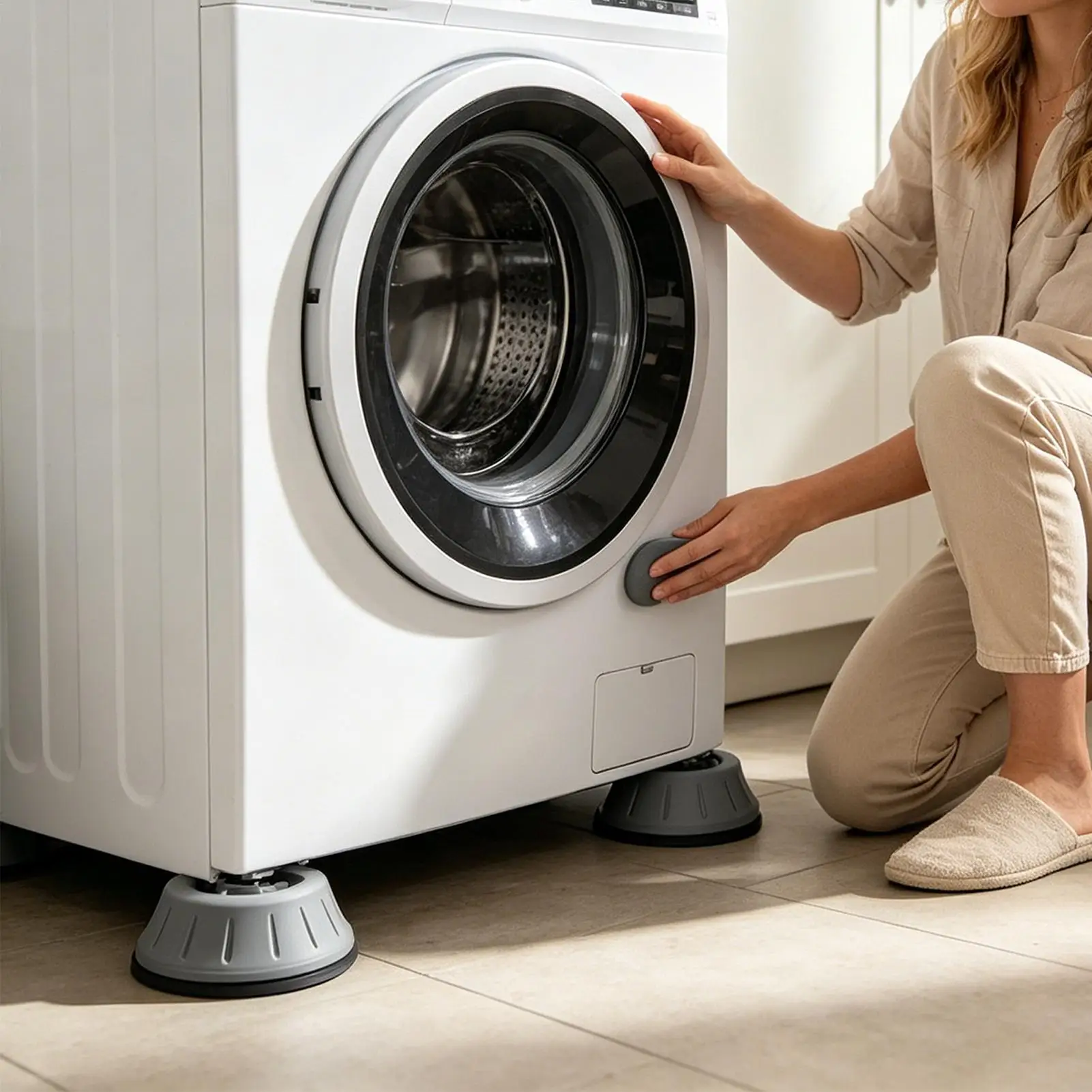 Washing Machine Anti Vibration Pads 4 Pieces Noise Cancelling Feet Shock Absorbing for Dryer Refrigerator Freezer Laundry Room
