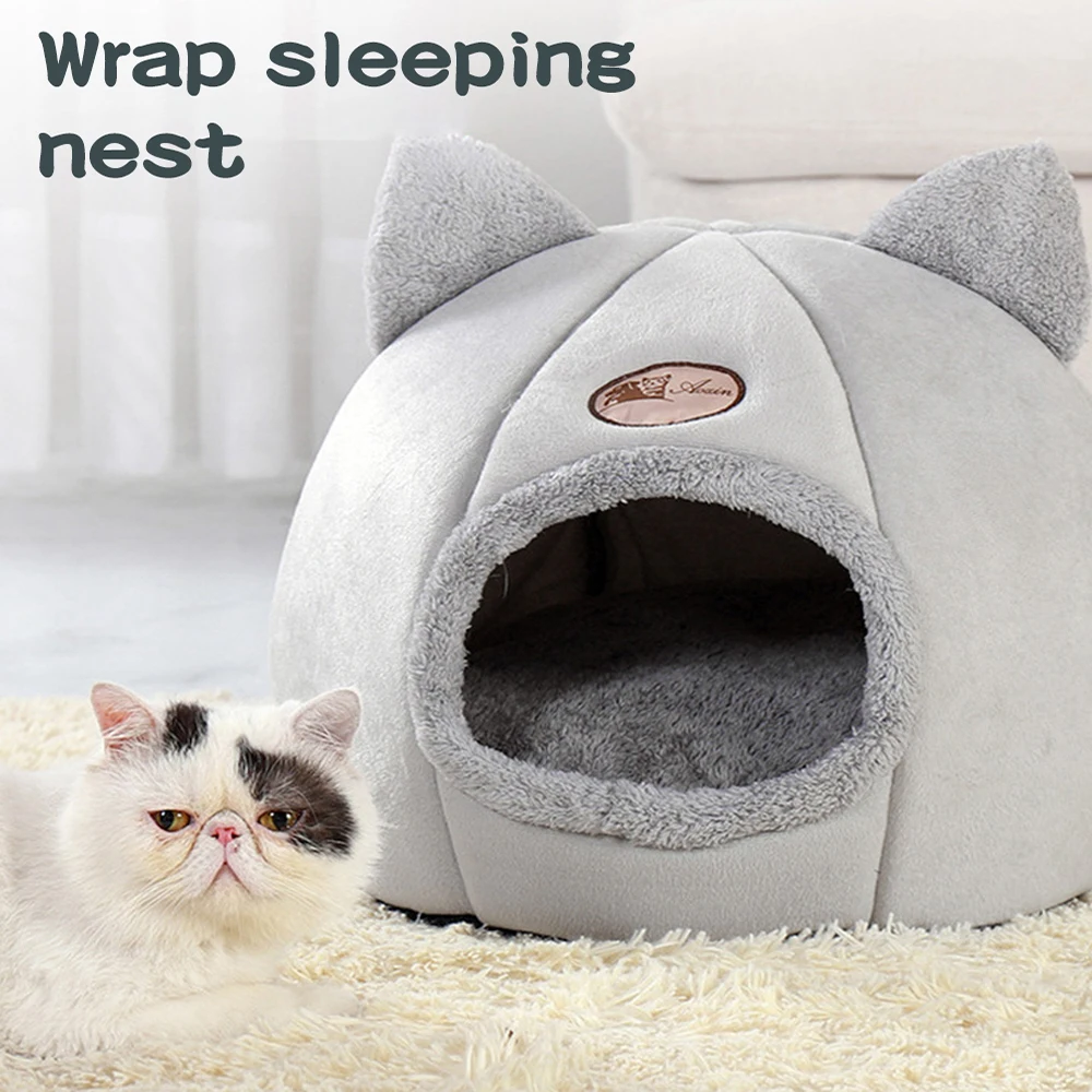 Deep Sleep Comfort Bed for Cats and Dogs,Indoor Pet Tent,Iittle Mat Basket,Small Dog House Products,Cozy Cave Nest, Pet Supplies