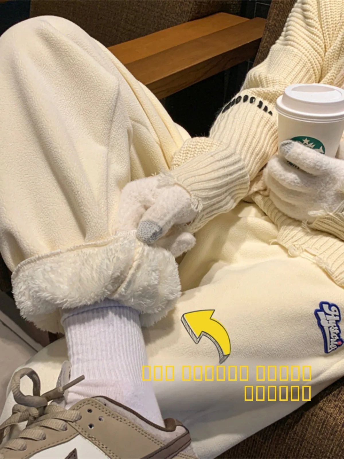 

Lamb Velvet Warm Men's Casual Pants Thiened Autumn Winter Loose Fit Large Size Cuffed American Trendy Brand Versatile Leisu...