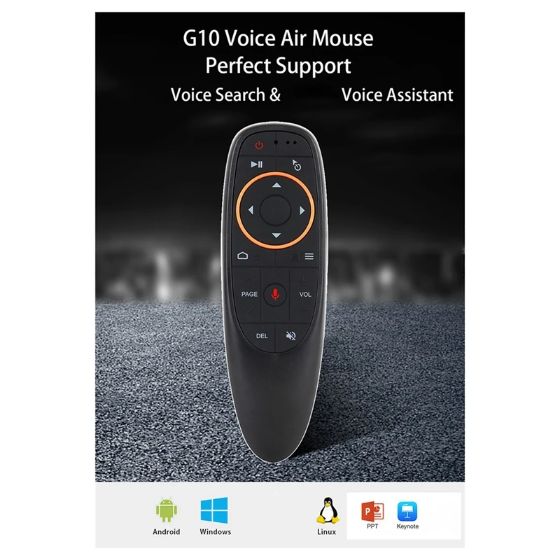 G10S 2.4G 3 Pcs/Set Voice Air Flying Mouse Gyroscope Wireless Infrared Backlight TV Set Top Box Remote Controller, Durable